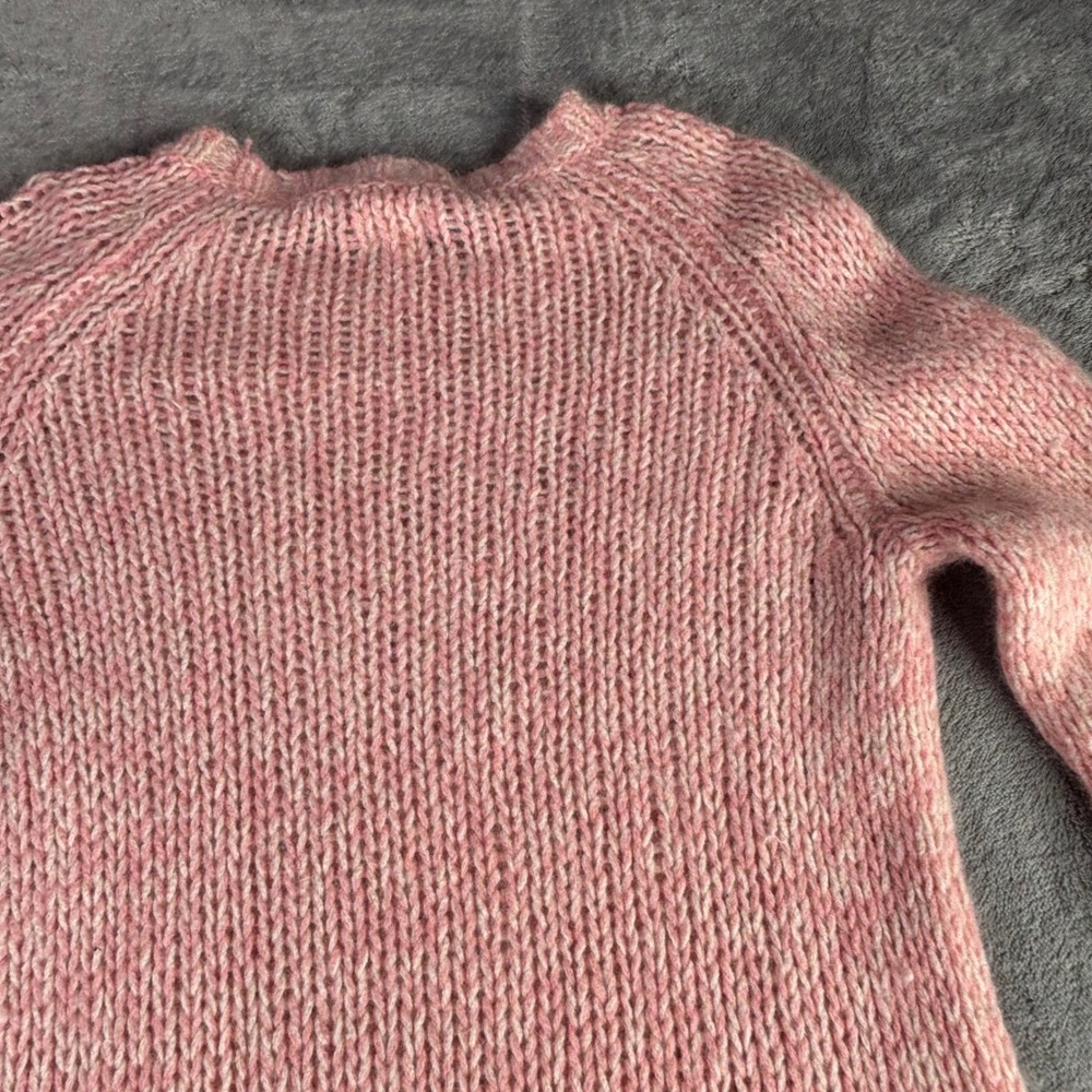 American Eagle Sweater Junior XL Pink Angora Wool Blend Marled Chunky Knit Sheer - Picture 8 of 9